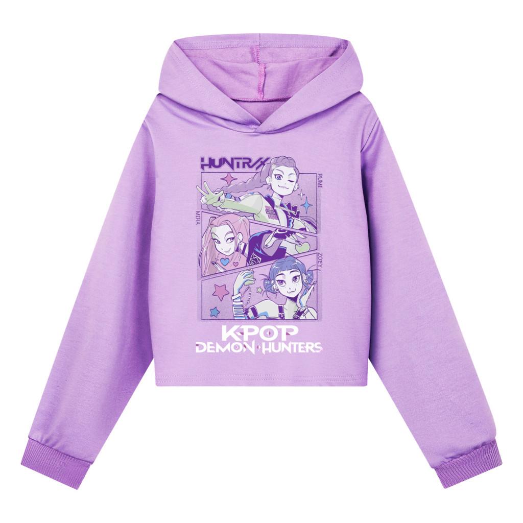 

Детские Девочки Аниме Мультфильм ПОП Певица Суперзвезда Руми Мира Зои Принт Повседневные Толстовки с Длинным Рукавом и Капюшоном Свитшот Топ 140Cm фиолетовый