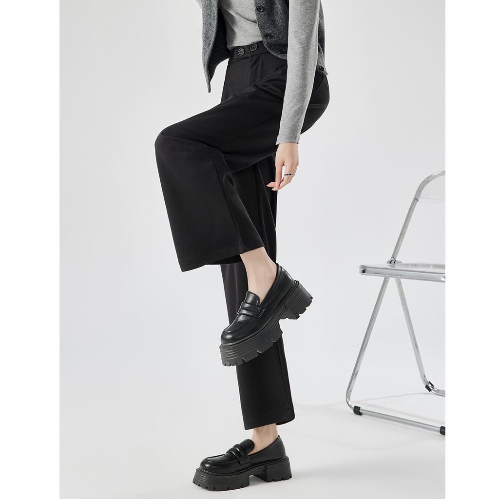 Suit Pants Women's Spring and Autumn New High Waist Drape Wide Leg Pants Loose and Thin Narrow Version Trousers