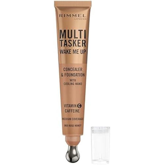 Concealer &amp; Foundation - RIMMEL - 65 - Rose Honey - 20ml - Infusé de caféine - Éclaircissant