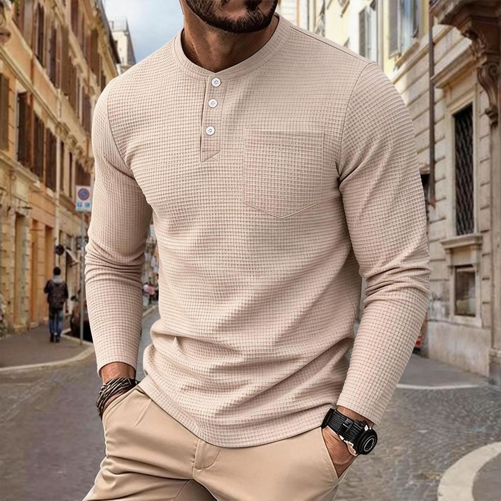Men's Retro Casual Long Sleeve T-Shirt Loose Fit