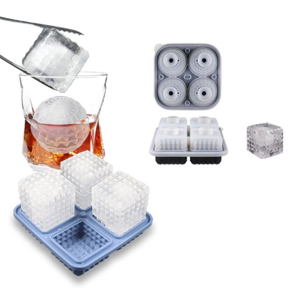 Reusable Whiskey Ice Cube Tray Silicone Ice Ball Mold Homemade Square Ice Cube Mold  Jelly