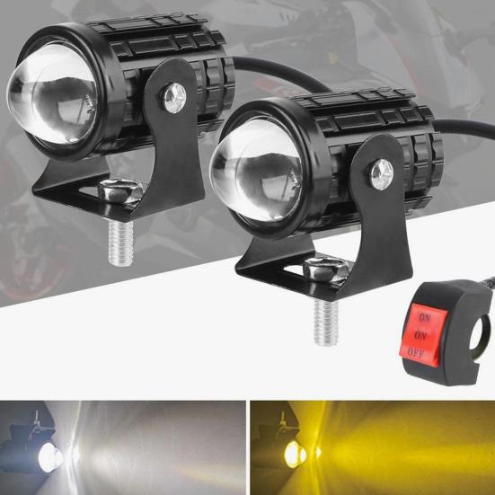 2Pcs Motorcycle Headlight Waterproof LED Spotlights Multi-Mode Switch LED Driving Fog Lights for Car