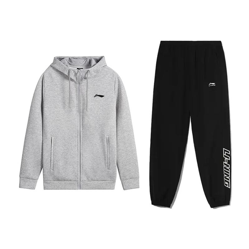 Li Ning Casual Sportswear Unisex Coin Gray+Black AWDVP47-1+YYFVAI7-1 3XL