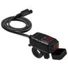 Motorcykel USB Telefonladdare, Vattentät Dubbelport QC3.0 USB Snabbladdare med 12V Voltmeter och På/Av Strömbrytare & 10A Säkring, SAE Till USB Adapter