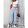 Sommer Neue Damen Gestreifte High Waist Lässige Mode Neun-Punkte-Hose