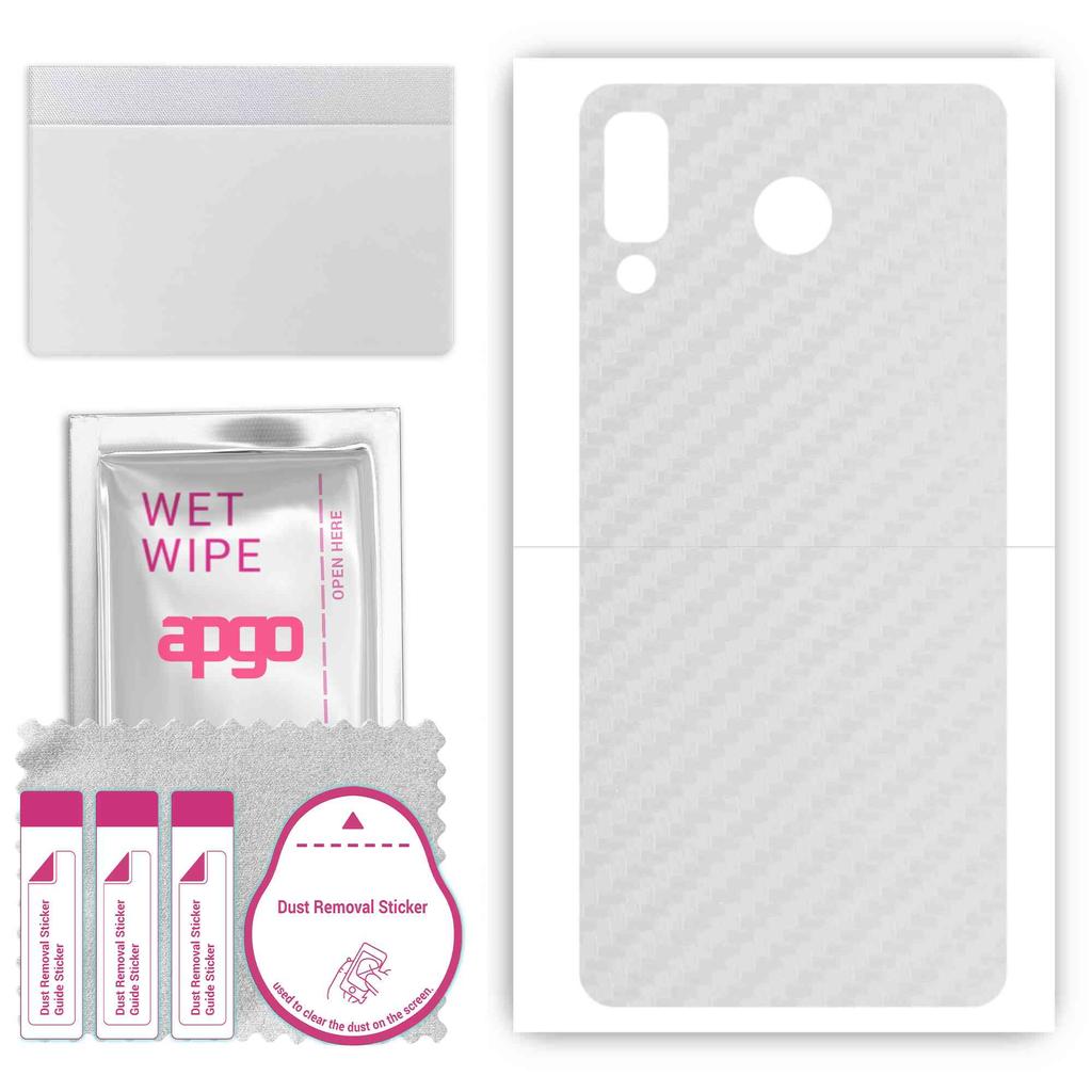 apgo Ochranná samolepka na zadní stranu kompatibilní s Samsung Galaxy A8 Star (Hvězda A9), Zábalová fólie, fólie, vinyl - vzor transparentní uhlík