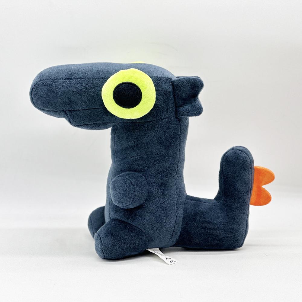 New Year Dancing Black Dragon Plush Toy with Gray Big Eyes