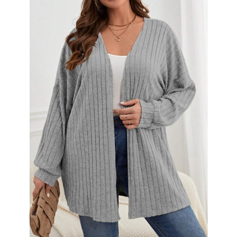 Women S Long Sleeve Solid Color Loose Knit Cardigan Coat
