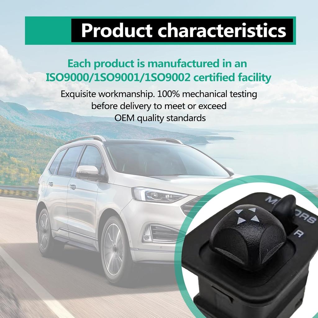 Power Mirror Control Switch, Front Driver Side Door Mirror Control Switch Compatible with Ford Excursion Expedition Escort F150 F250 F350 Super Duty