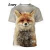 Cute Fox Pattern T-Shirt For Men Women Funny Animal 3D Printed Tees Summer Loose O-Neck Tops Short Sleeves T Shirts Streetwear