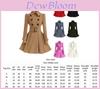 Elegante Cappotto Invernale da Donna Doppiopetto con Design a Vestito Svasato