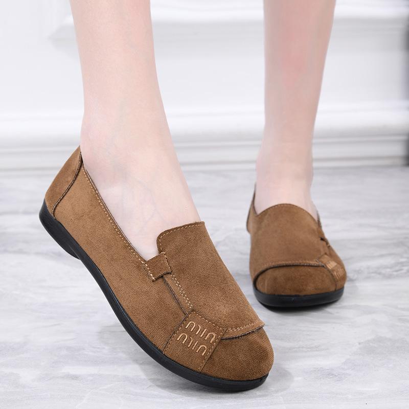 

Flat-soled Doudou shoes women s new matte casual shoes soft-soled single shoes women s one-pedal fashionable versatile mother shoes 36