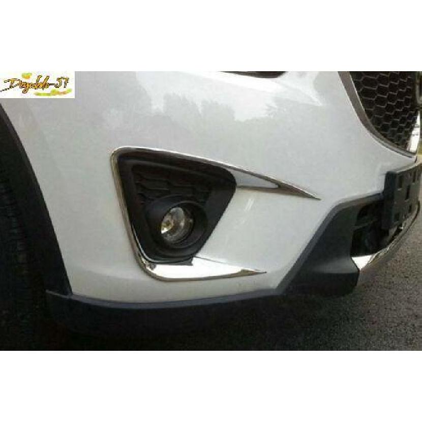 Light ABS Chrome Front Fog Light Lamp Cover Trim For 2012-16 Mazda CX-5 CX5