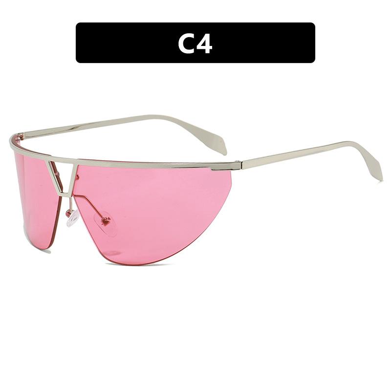 Y2K Metal Half Rimless Sunglasses Vintage Punk UV400 Protection Luxury Brand Design for Women Men Outdoor Skiing