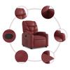 Recliner Chair Burgundy Synthetic Leather