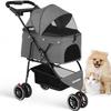 Pet Stroller For Small Medium Cats&Dogs 3 Wheels Foldable with Breathable Mesh Canopy Pet Travel Carrier Suitable Outdoor Travel