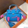 Smiley Bag 2025 New Cute Mini Messenger Bag First Layer Cowhide Shoulder Handbag Spoof Kelli Bag Woman