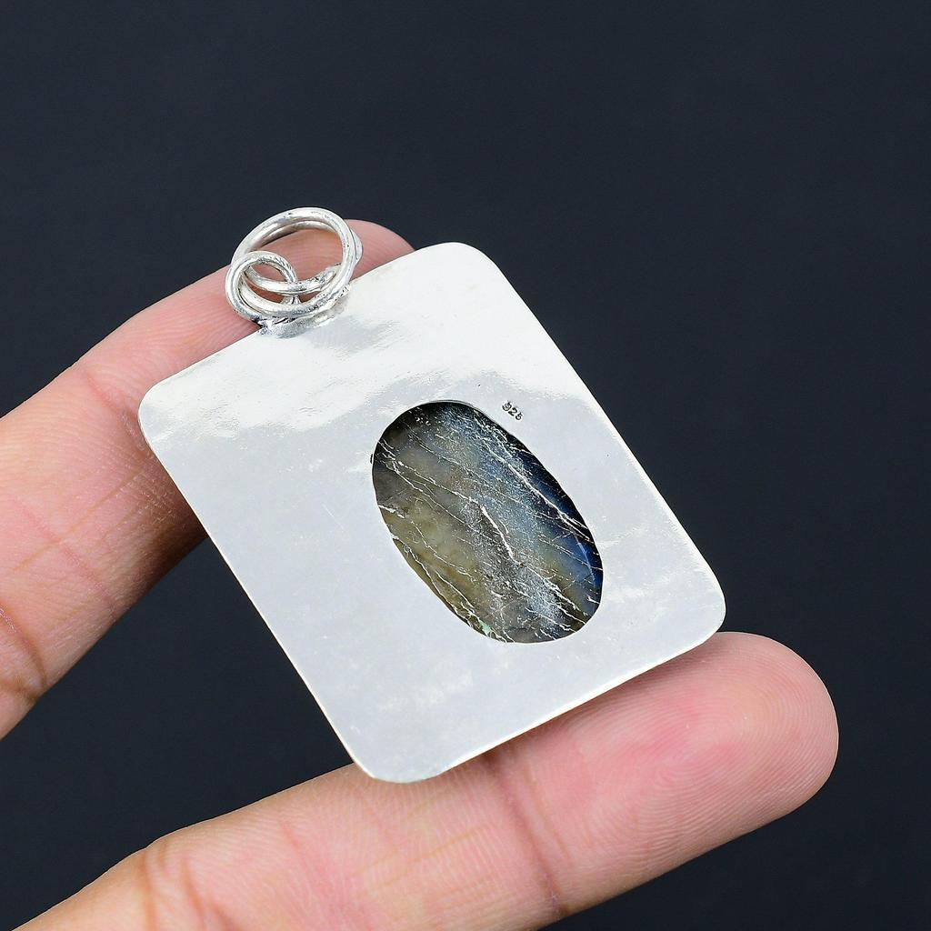 Sisters Day Deal Sterling Silver Labradorite Stone Birthday New Pendant Jewelry