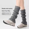 Autumn Winter Relaxed Lazy Warm Vinegar Fiber Knitted Letter Pattern Medium Thickness Socks White Calf Leg Sleeves Pile-up