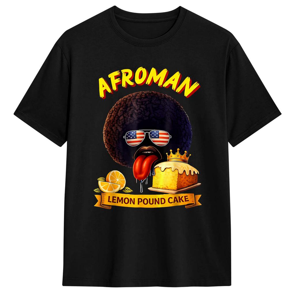 2026 AfroUnisex Lemon Pound Cake TShirt Summer 100 Cotton TShirts For Unisex Casual Tshirt Short Sleeve Vintage Tees
