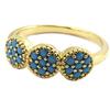 Gold Plated Turquoise 'Navajos' Ring - 6 Mm