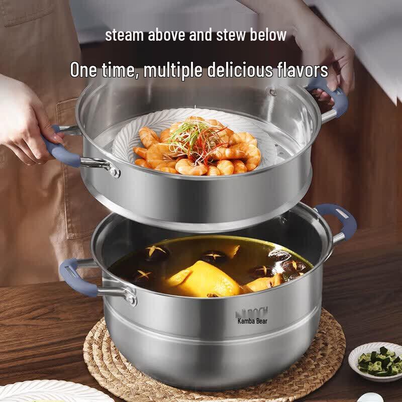 Kangbach 32cm 3-Layer 304 Stainless Steel Multi-Function Steamer