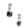 Les Trésors De Lily [K5884] - Silver Earrings 'Linda' Black Silver (rhodium Plated) - 13x6 Mm