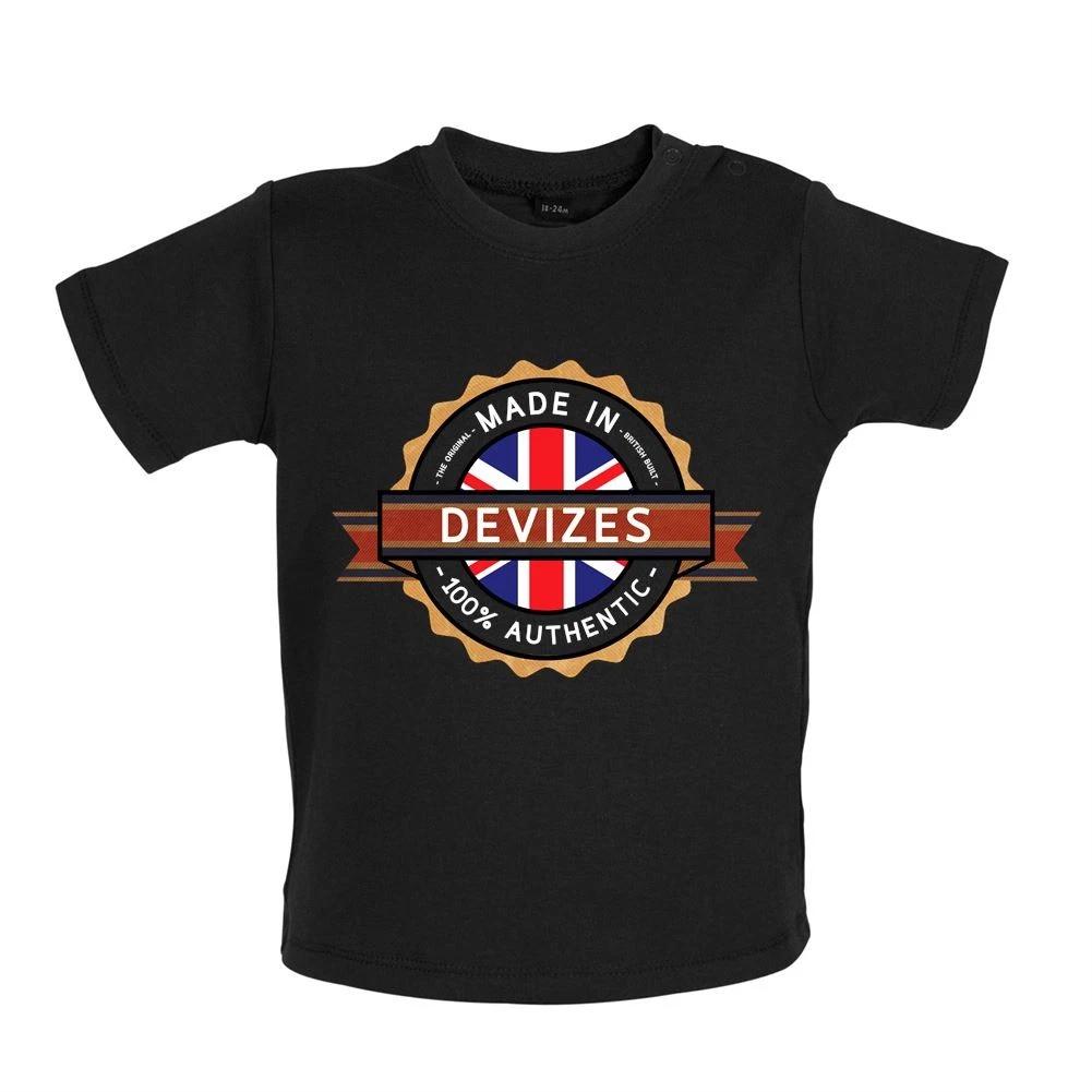 

Made IN Devizes -Baby Kids Boys Girls Unisex T-Shirt / Romper Tees Top- Town Village Born Love Live 140