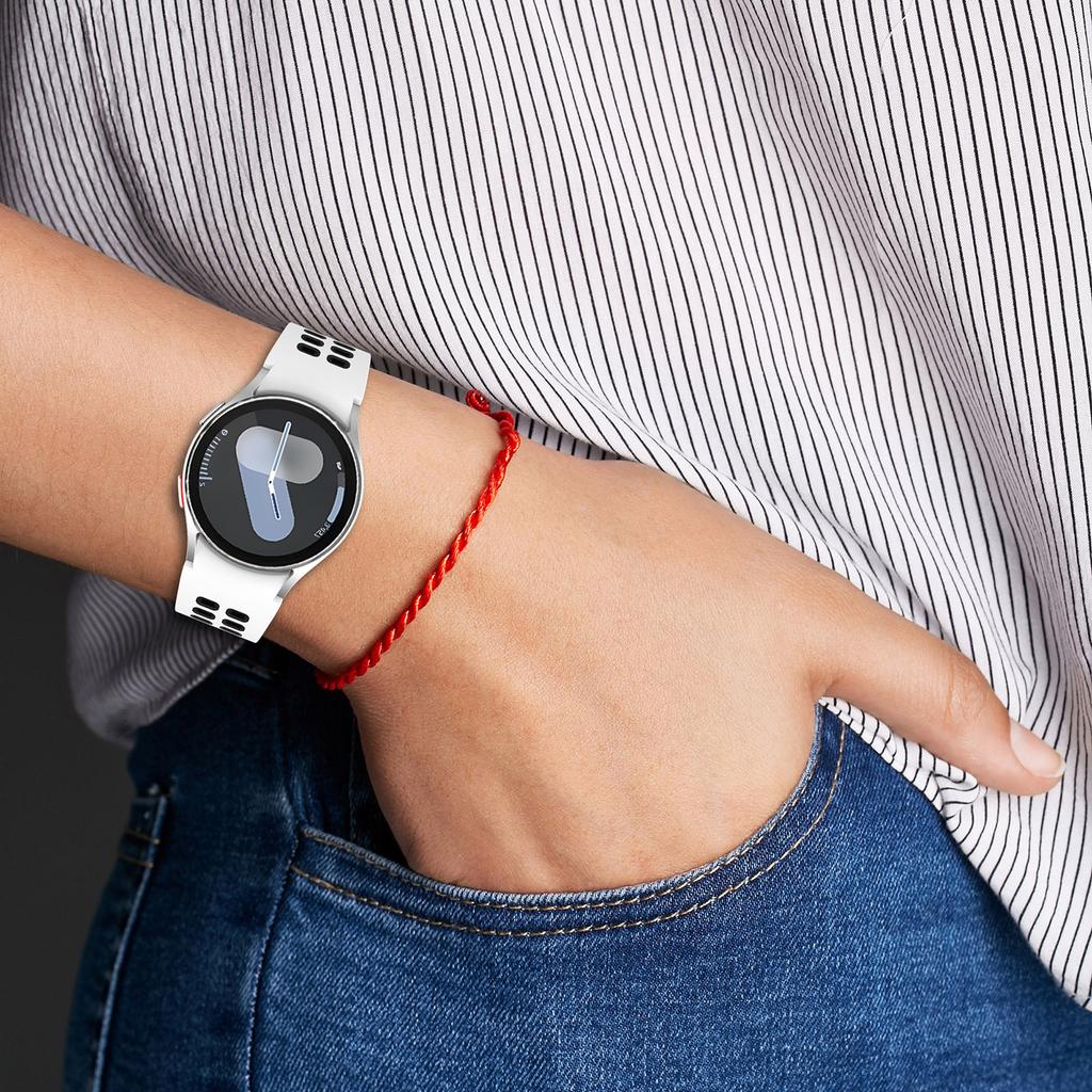 Two-color Silicone Strap for Samsung Galaxy Watch 7/6/Classic/5/4 44mm 40mm 47mm 43mm/5 Pro 45mm Bracelet Watchband Accessories
