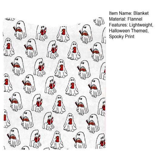 Halloween Ghost Blanket Printed Fall Plush Blanket Lightweight Sofa Bed Throw Blanket Couch Blanket Gift for Spooky Season