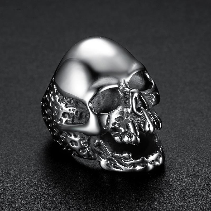 S925 Silver Ring for Men and Women, Retro Zombie Skull Ring, Hip-hop Ring
