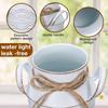 10pcs 6.1 Inch Farmhouse Vase Decor Milk Can Vintage Flower Jug Galvanized Metal Vase with Handle Rustic Flower Buckets
