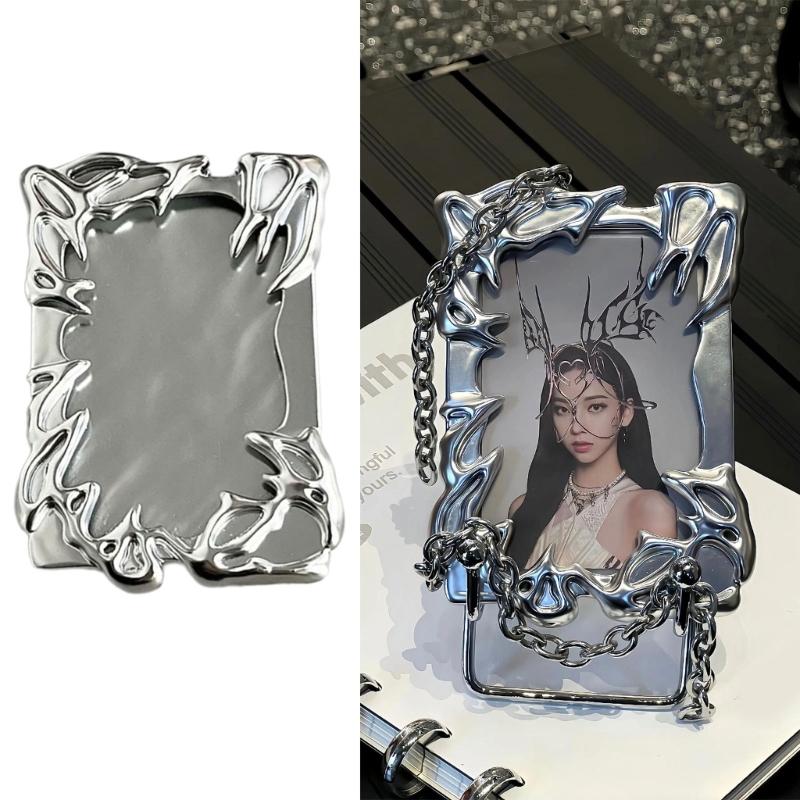 Original Electroplate Plasitic Frame Photo Binder Creative Idol Photo Card Holders for 3 Inch Card