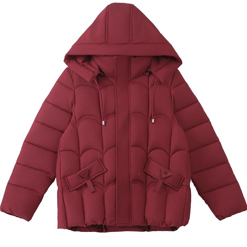 Women's Versatile Hooded Thickened Cotton Coat - Trendy 2025 Winter Fashion
