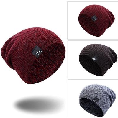 Unisex Mode Strick Baggy Wintermütze Ski Slouchy Chic Strickmütze Wolle Beanie Elastische Mütze