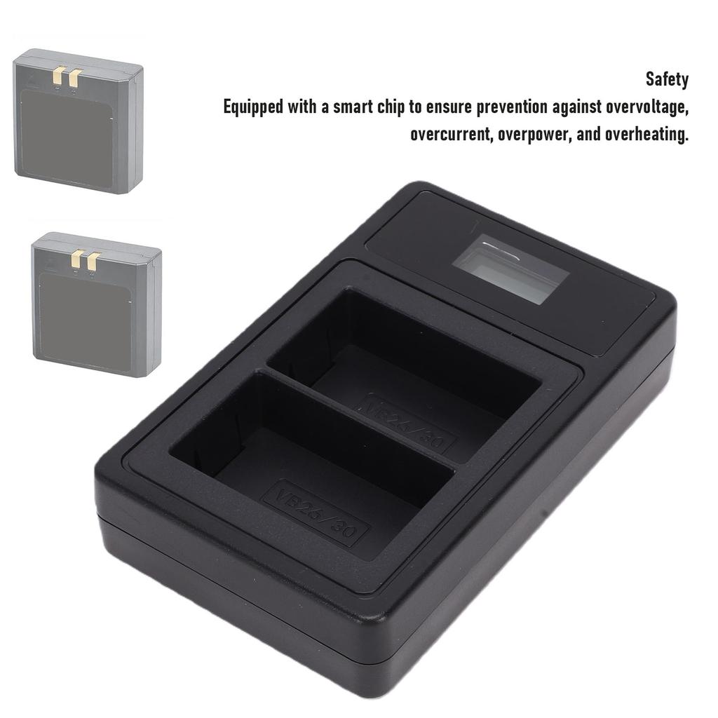Camera Flash Charger Fit for VB26 VB26B VB30 Battery 5Wx2 Camera Flash Dual Battery Fast Charger with Smart Display