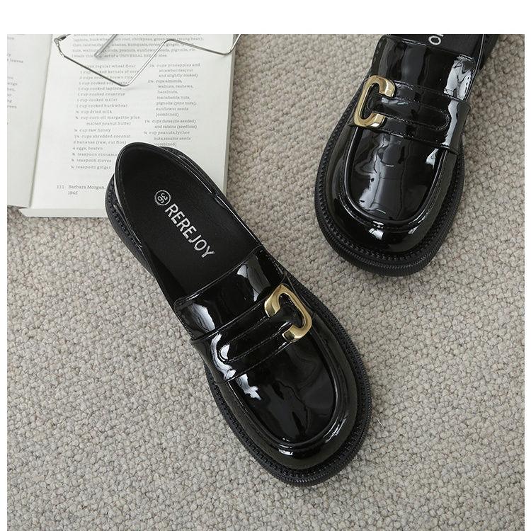 British Love Women's 2025 Spring New Flat-soled Single Shoes Soft-soled Versatile Small Leather Shoes One-pedal Single Shoes Women