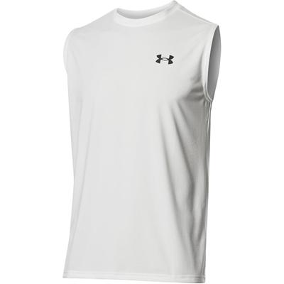 Solid Logo Crew Neck Quick-Dry Sleeveless T-Shirt Men Tops White 1367452-100