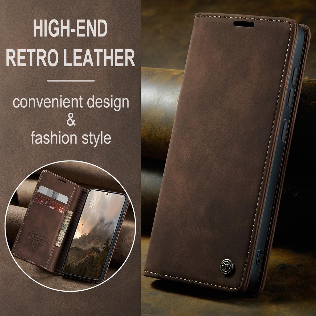 CaseMe Retro Magnetic Flip PU Leather Phone Case for Oneplus 15 Wallet Cover Phone Coque For Oneplus15 1+15