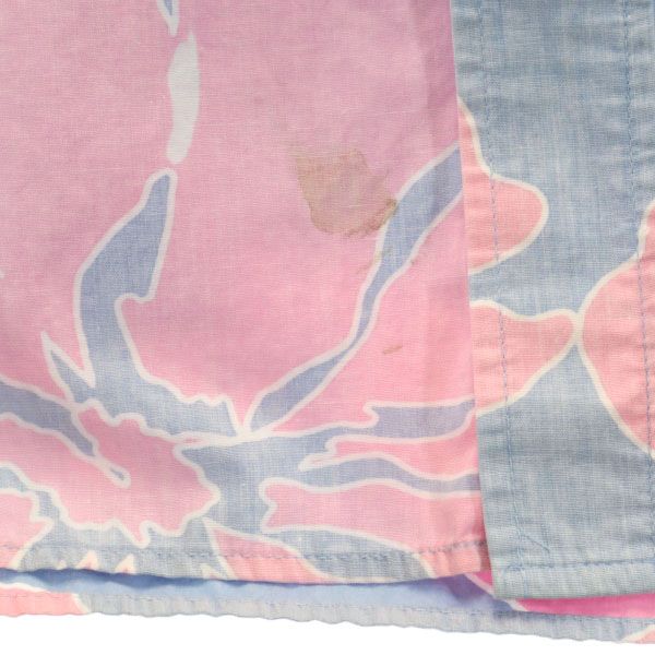 Reyn Spooner 70s Gold Tag Reverse Print Hibiscus Pattern Short Sleeve Aloha Shirt Men's Used