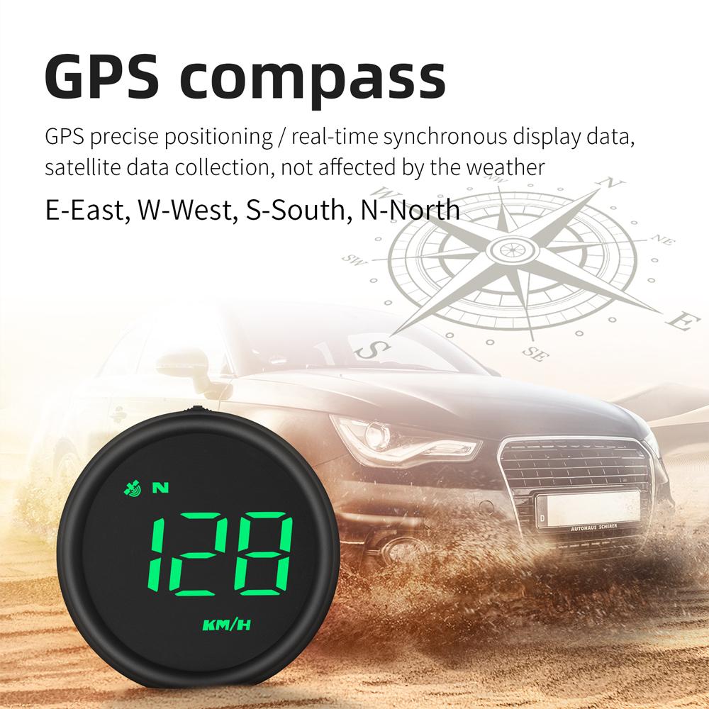 Car Head Up Display KM/h MPH Overspeed Alarm Speedometer Smart Gadgets GPS HUD Digital Gauges Auto Electronics Accessories