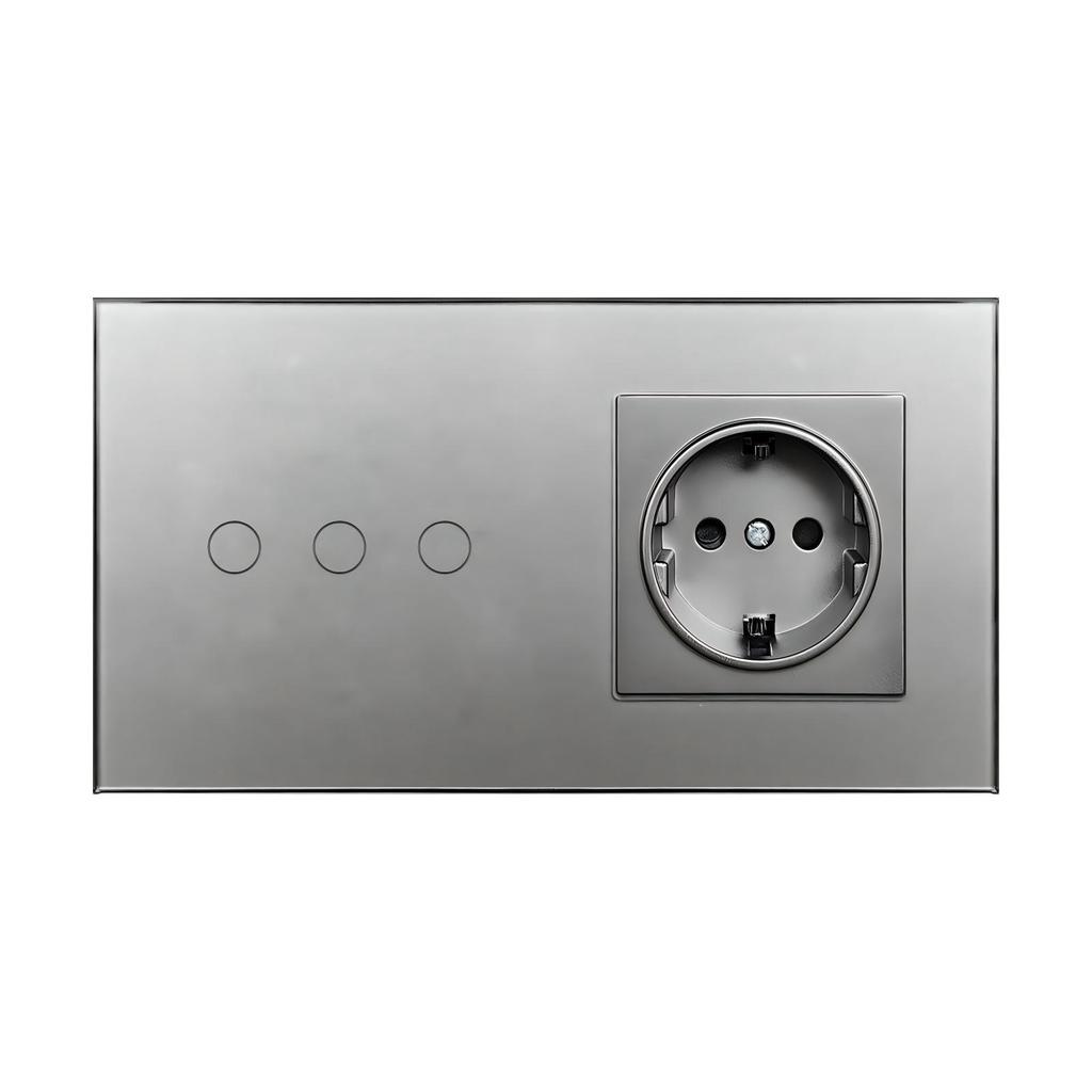 European Standard Zigbee Smart Switch with Graffiti Design, Glass Panel, and Alice Voice Support