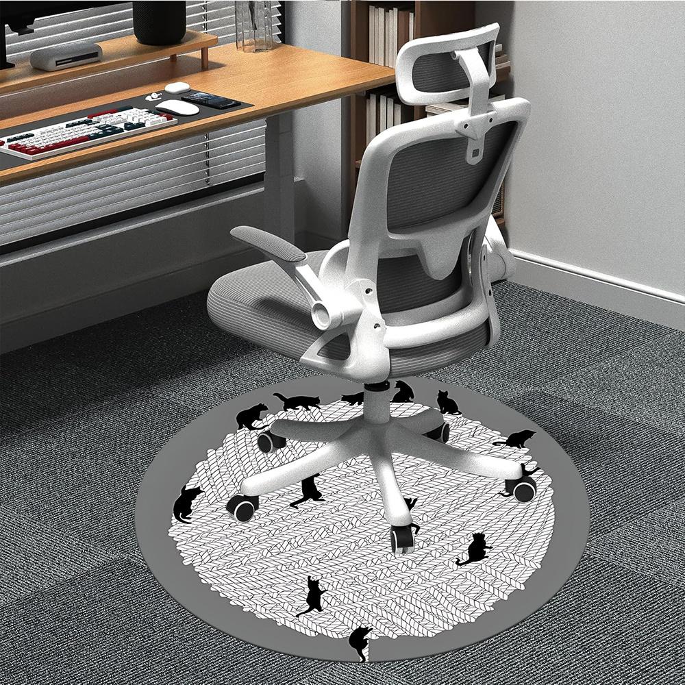 

1pc Cat Yarn Office Round Area Rug, Indoor Mat Suitable ForOffice, Under Office Chairs Bedroom Living Room Home Decor, Room Decot004 80cm by 80cm