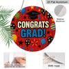 2D Flat 1pc, 8x8 in, Happy Graduation Aluminum metal sign Decorative Signs&Plaques, flower wreath center, door decoration, wall decoration, suitable
