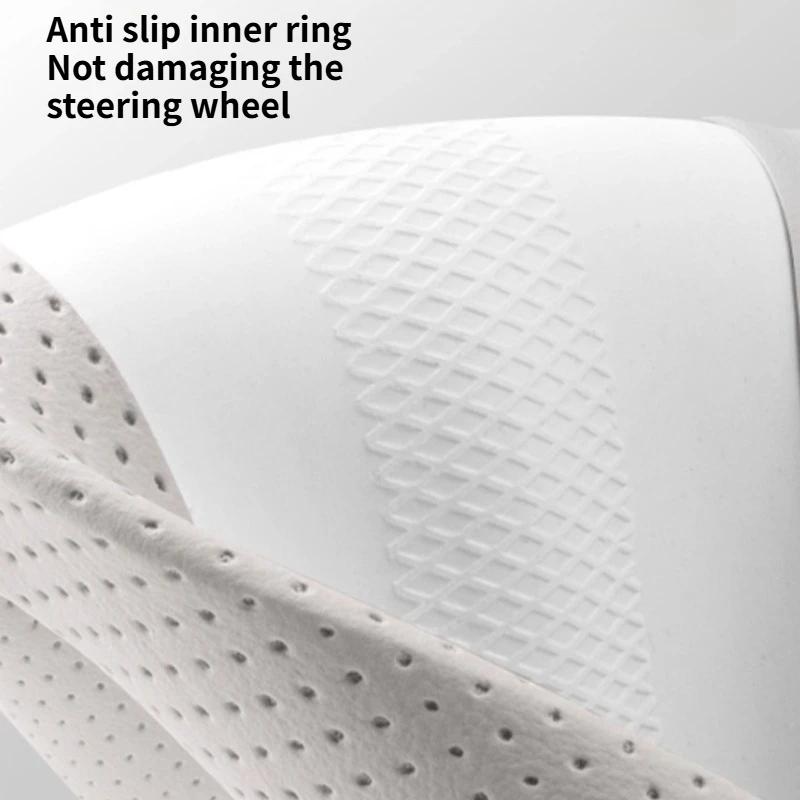 Interior Accessories Car Steering Wheel Cover For BYD Han EV- Anti-slip Sweat-absorbing Perforated Breathable Interior Accessory
