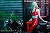 [TOYBARJAPAN] 16er Maßstab Figur JO-21X-01C Motorradanzug, Sexy Rotes Damen-Motorrad-Outfit, Lederkorsett und Hosen-Set (Körper, Kopf und Schuhe Nicht