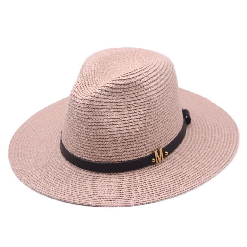 Classic Cowboy Jazz Straw Hat Wide Brim Summer Beach Sun Protection Casual Fedora Cap Panama