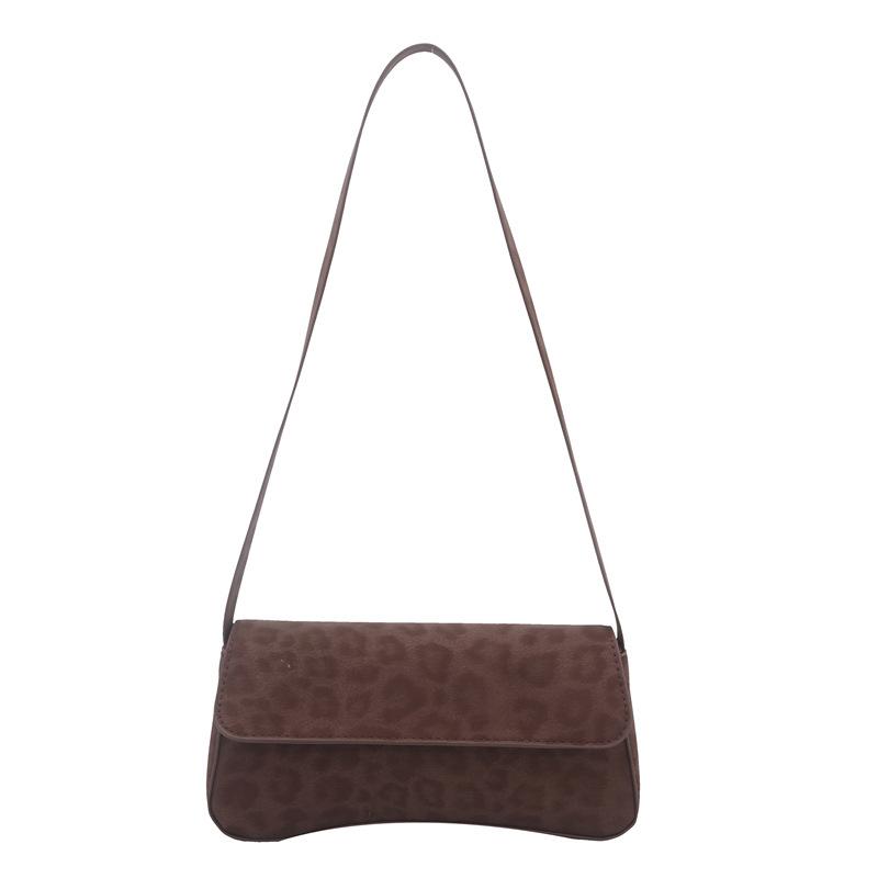 

Retro leopard print armpit bag female trend temperament simple casual portable small square bag versatile shoulder messenger bag