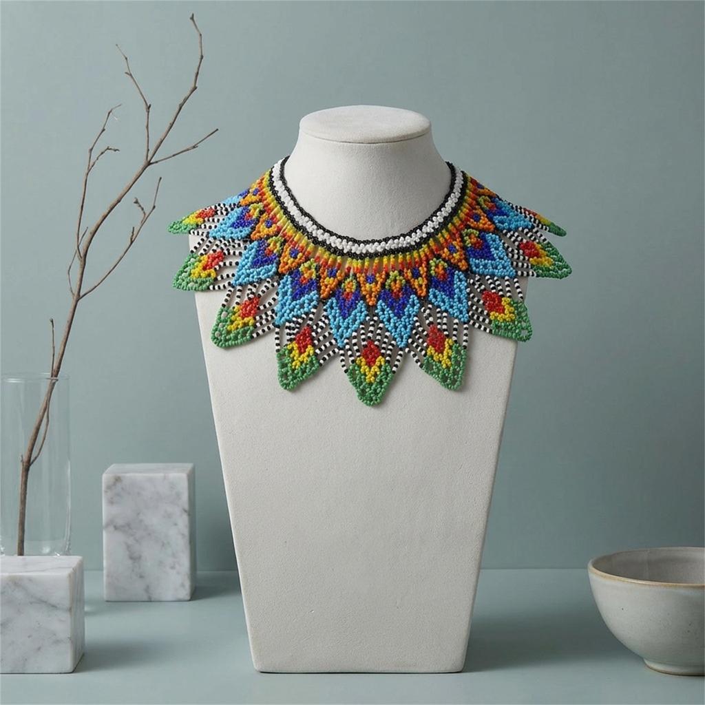 Elegant Unisex Bohemian Beaded Collar Necklace Lightweight Comfortable Accessories For Music Festival