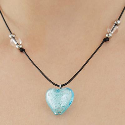 VVV Glass Big Heart String Necklace